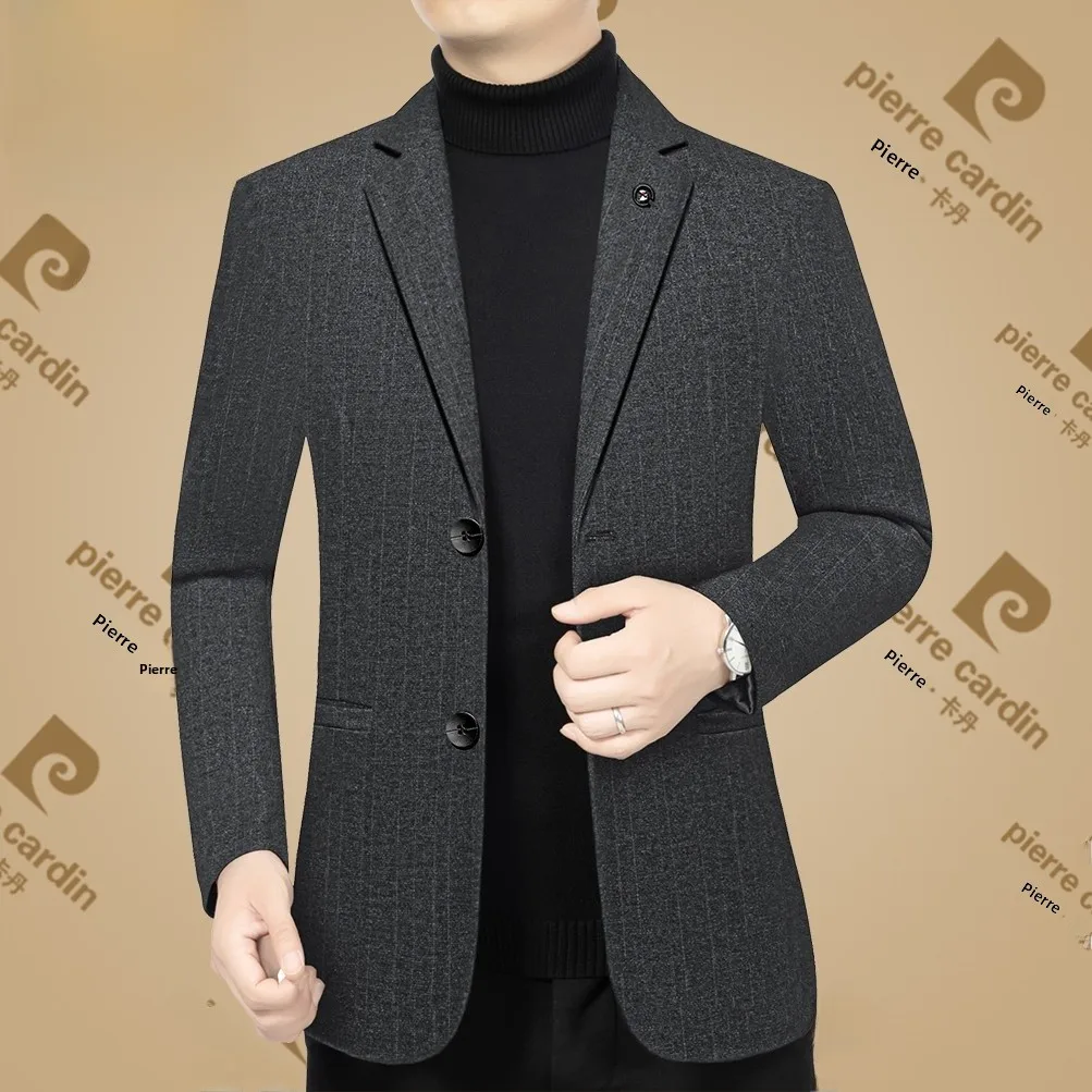 

Pierre Cardin Men's Faion Slim Fit Casual Suit Jaet Collared Top Spring Autumn New Sle Soft Breathable Polyester Blend