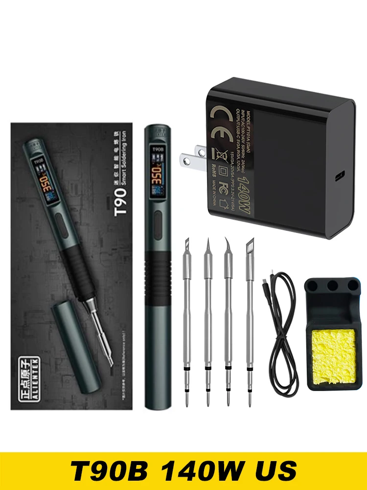 ALIENTEK T90 Elektrische Soldeerbout 140W Instelbaar Digitaal Display Automatische Slaapstand BGA Precisie Soldeerbout Reparatiegereedschap