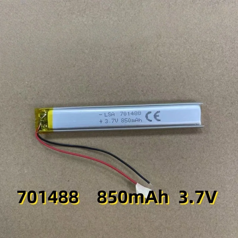3.7V Long Strip Lithium Battery Camera Detector Light Bar Keyboard 701488 Polymer Lithium Battery 850mAh
