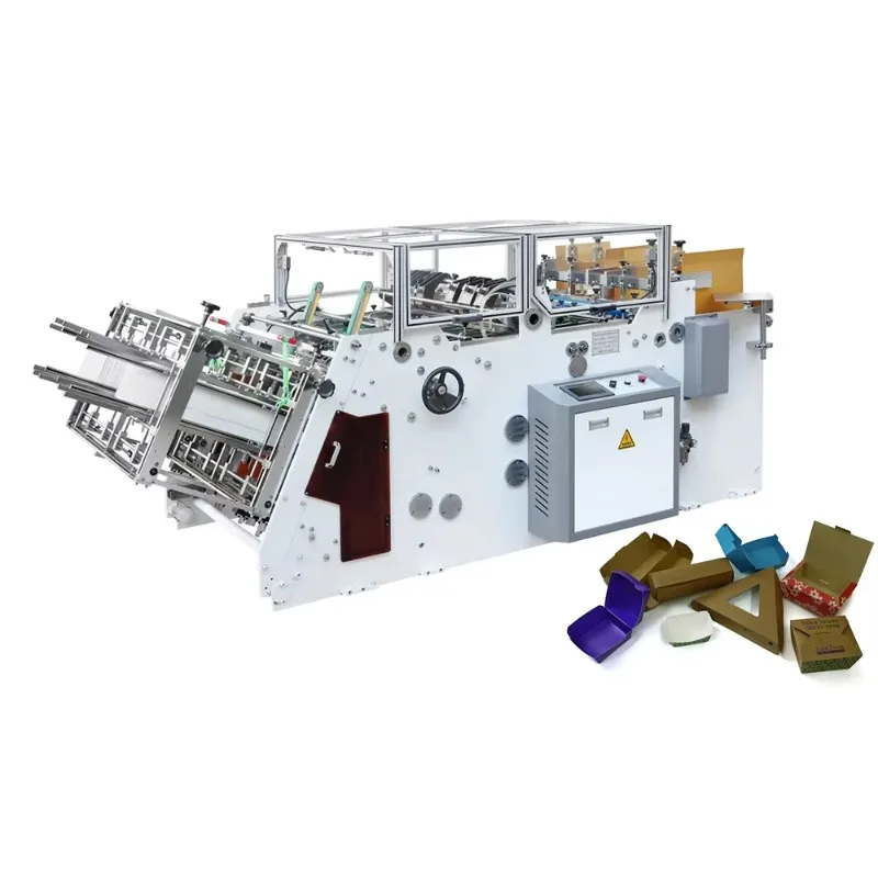 High Speed Automatic Paper Carton Making Machine, Multifunctional Cardboard Lunch Burger Pizza Cake Box Molding Equipment