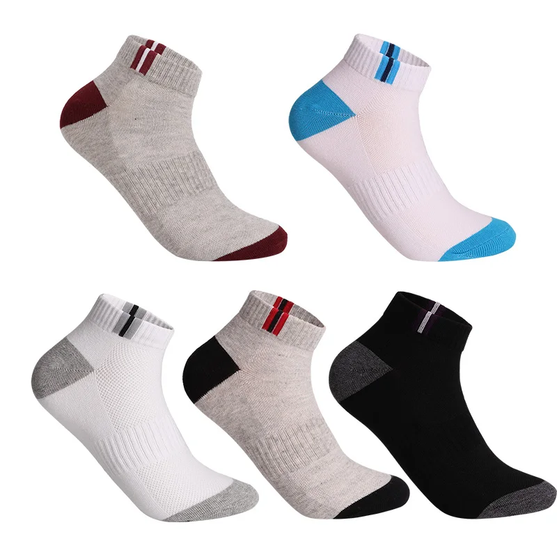 Chaussettes de sport à compression en coton pour hommes, 3 paires, protège-pieds, mode, rinçage, bouche peu profonde, absorbant la sueur, court,