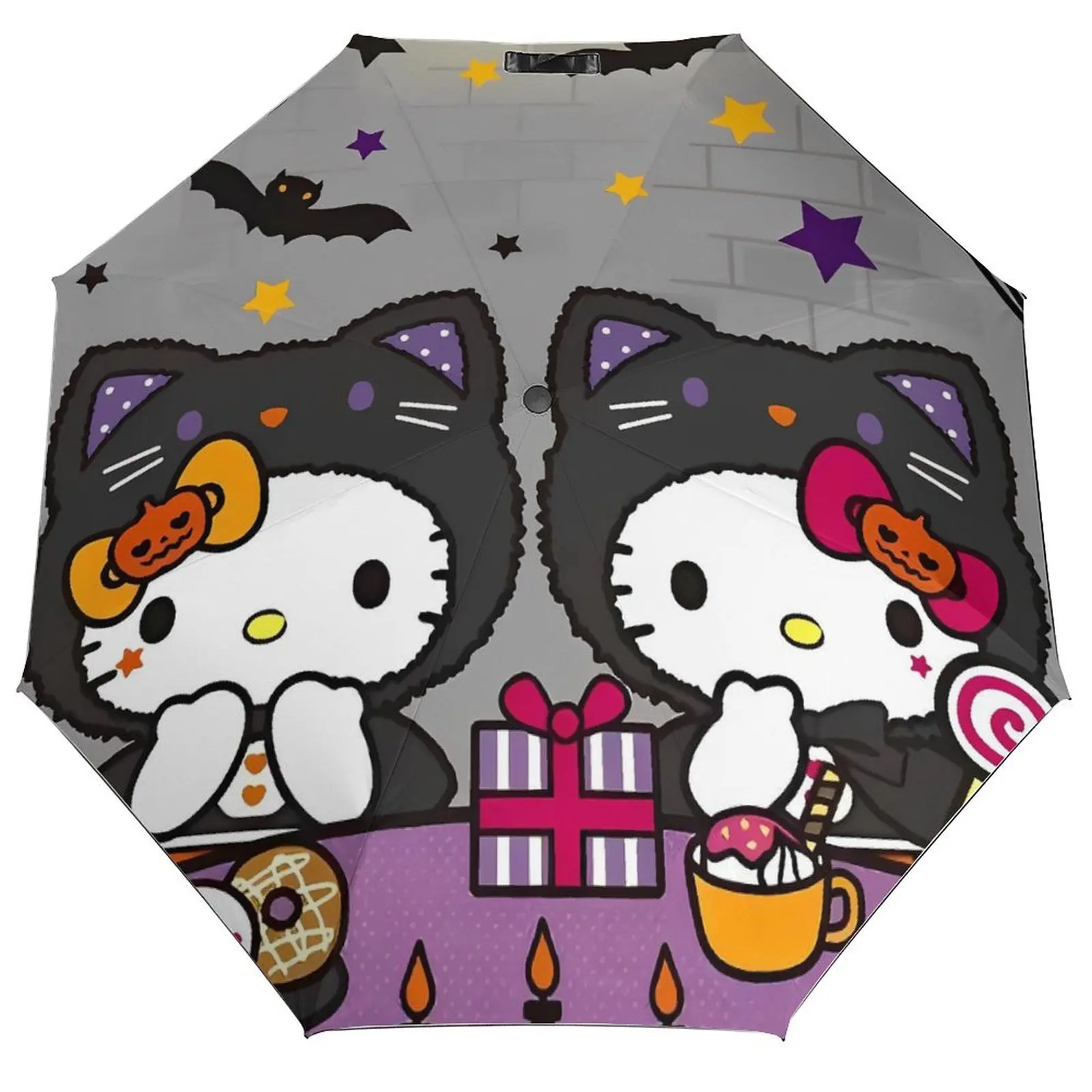 

Хэллоуин Hello Kitty Kawaii мультфильм тройной авто зонт дешевый прочный зонт снаружи солнцезащитный зонт устойчивый к ультрафиолетовому излучению зонт