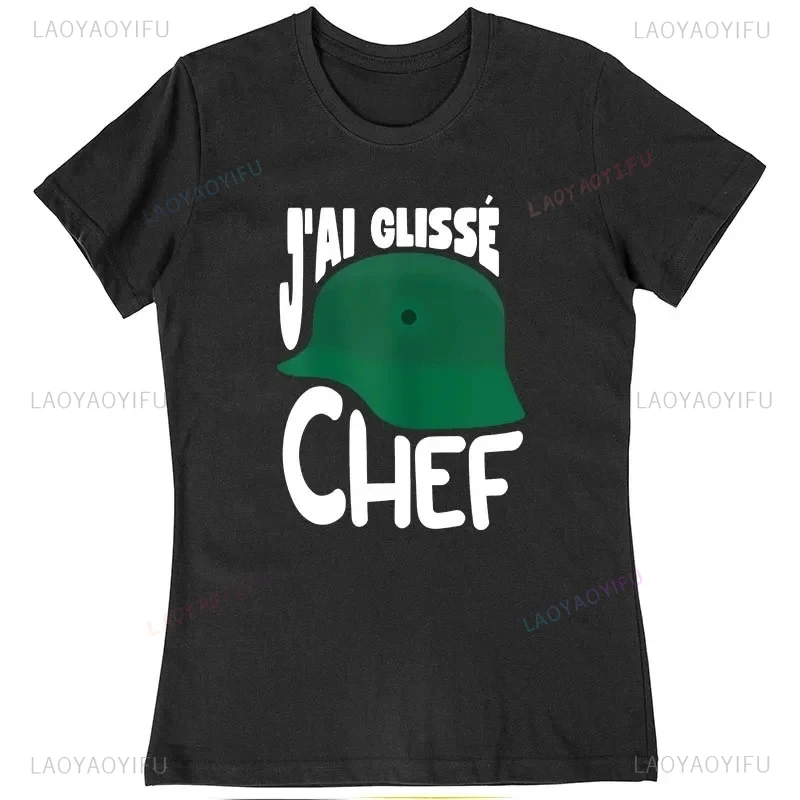 J'ai Glisse Chef T-shirt An Interesting Movie French Cotton Unisex Casual Short-sleeved Tops Short-sleeve O-neck Cotton Tees