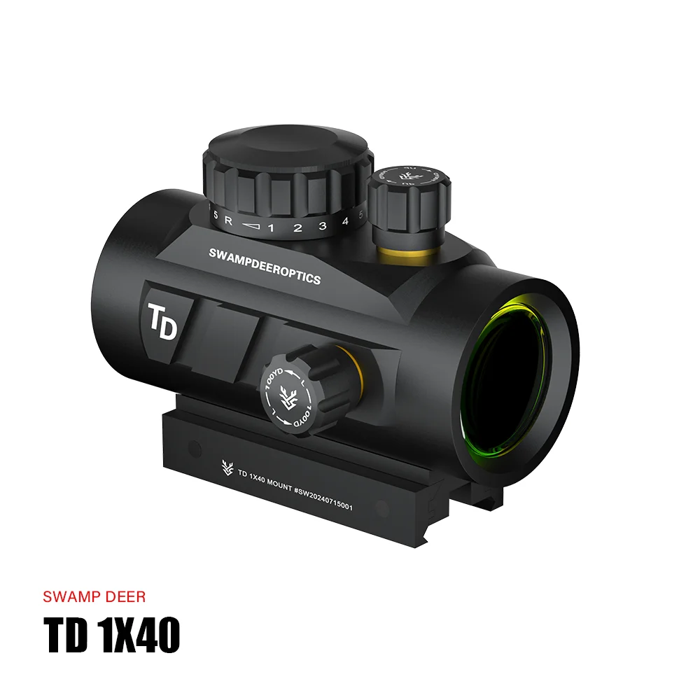 

SWAMPDEER TD 1x40 Tactical Riflescope Red Green Dot Adjustable Reflex Sights with 11mm & 20mm Rail For Hunting Gun Accessories