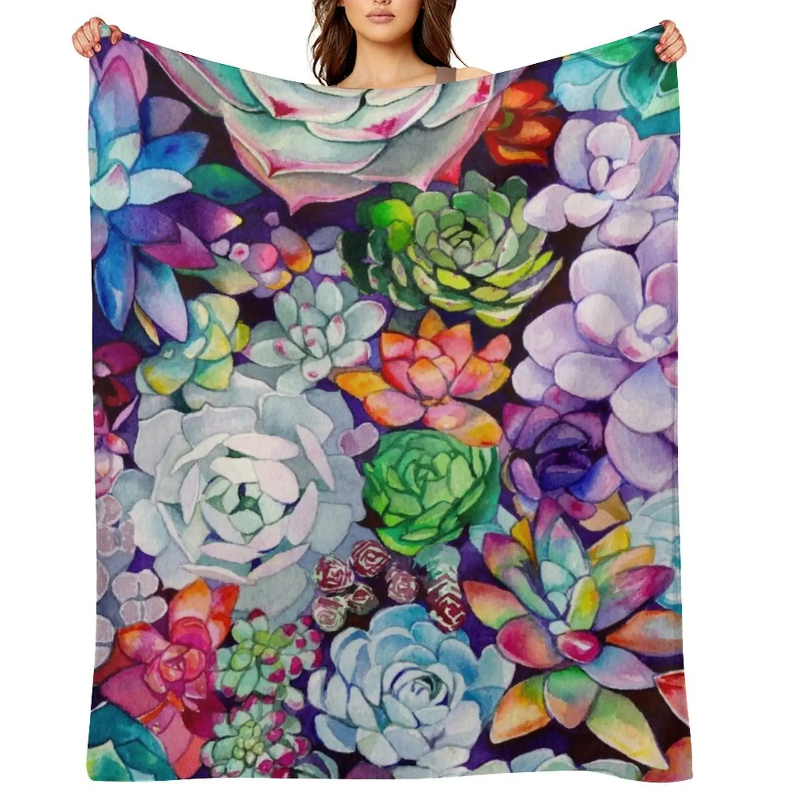 

Succulent Garden Throw Blanket valentine gift ideas Winter beds Luxury Thicken Warm Blankets
