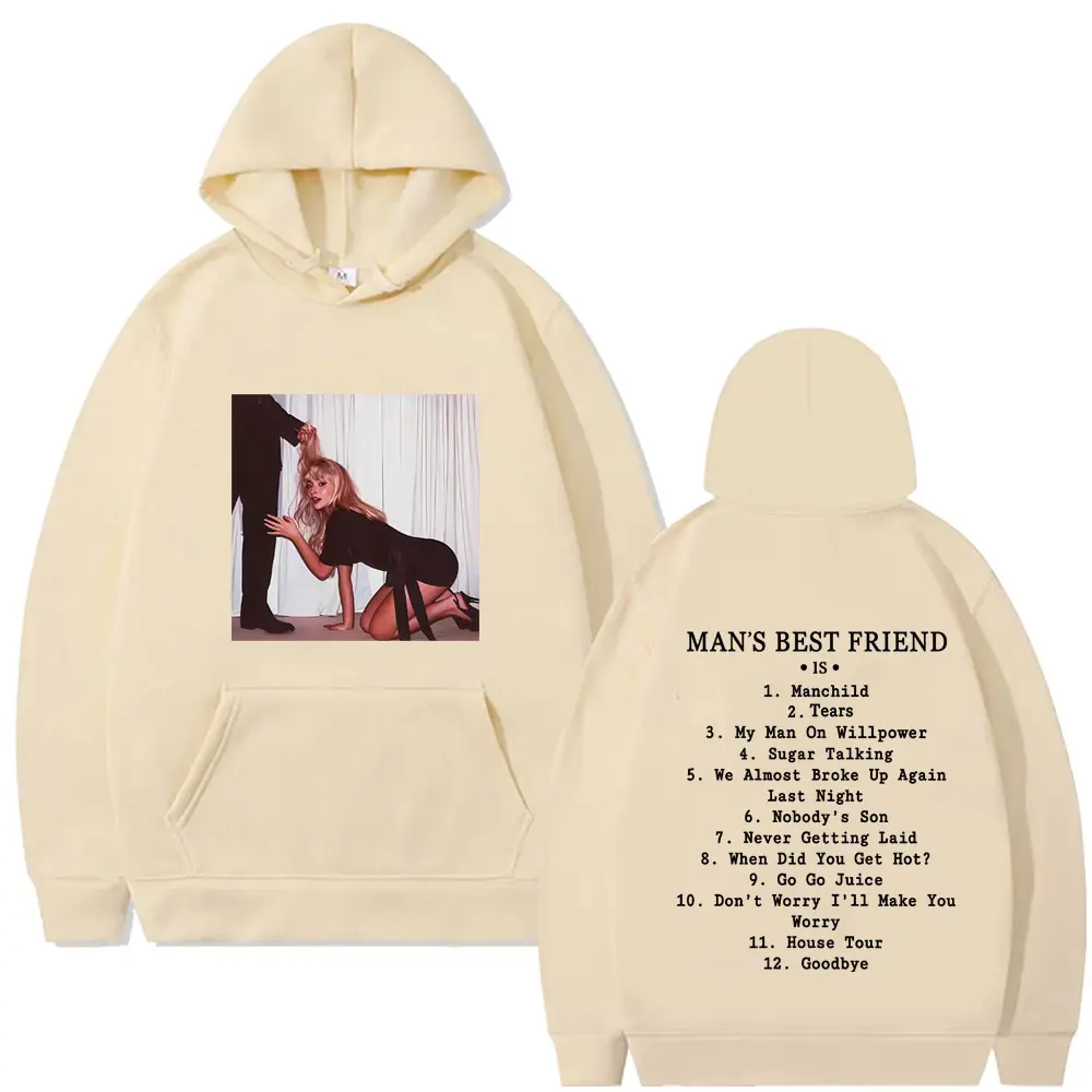 Sabrina Carpenter Man's Best Friend Album Graphic Hoodie Men Women Fashion Casual Oversized Streetwear Man Fleece Cotton Hoodies