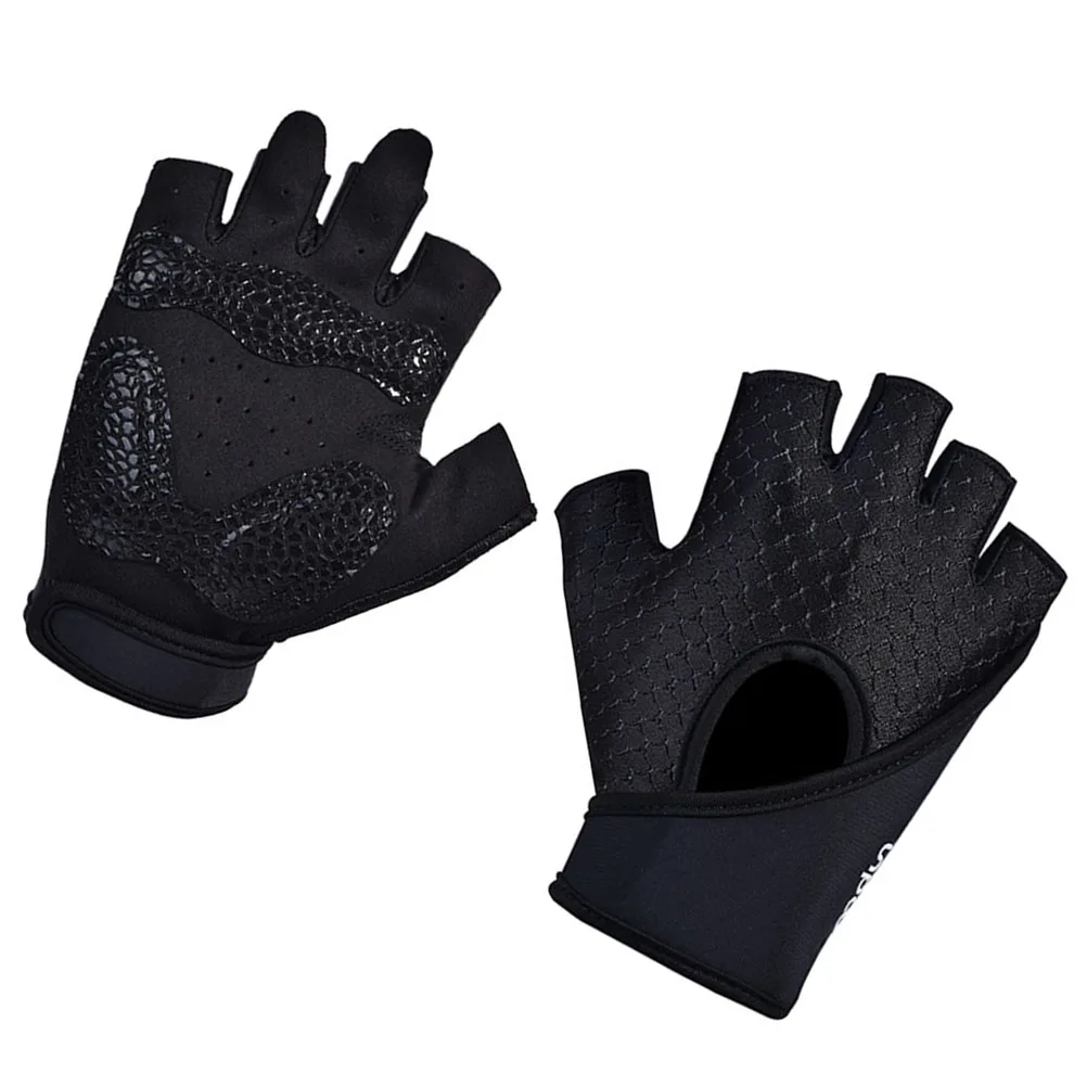 

1 Pair of Yoga Gloves Non-slip Fitness Gloves Half Finger Hand Protector Gloves - Size (Black)
