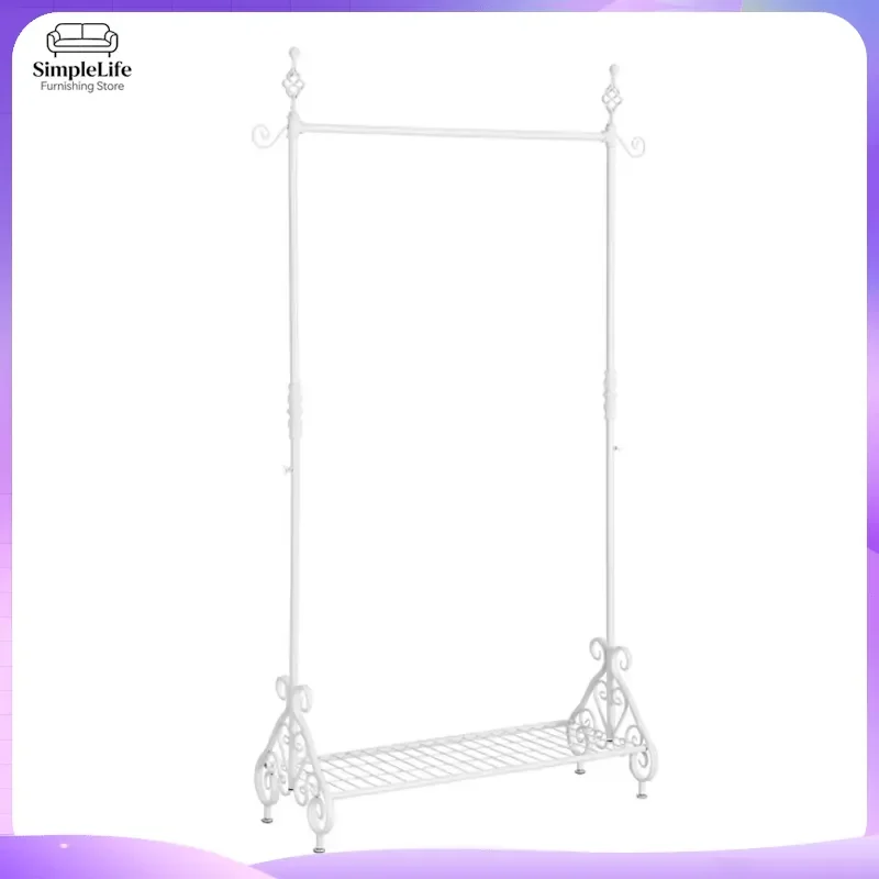 Vintage White Coat Rack Stand Free Standing Hall Tree with Hooks Wooden Clothes Hanger for Bedroom Entryway Living Room