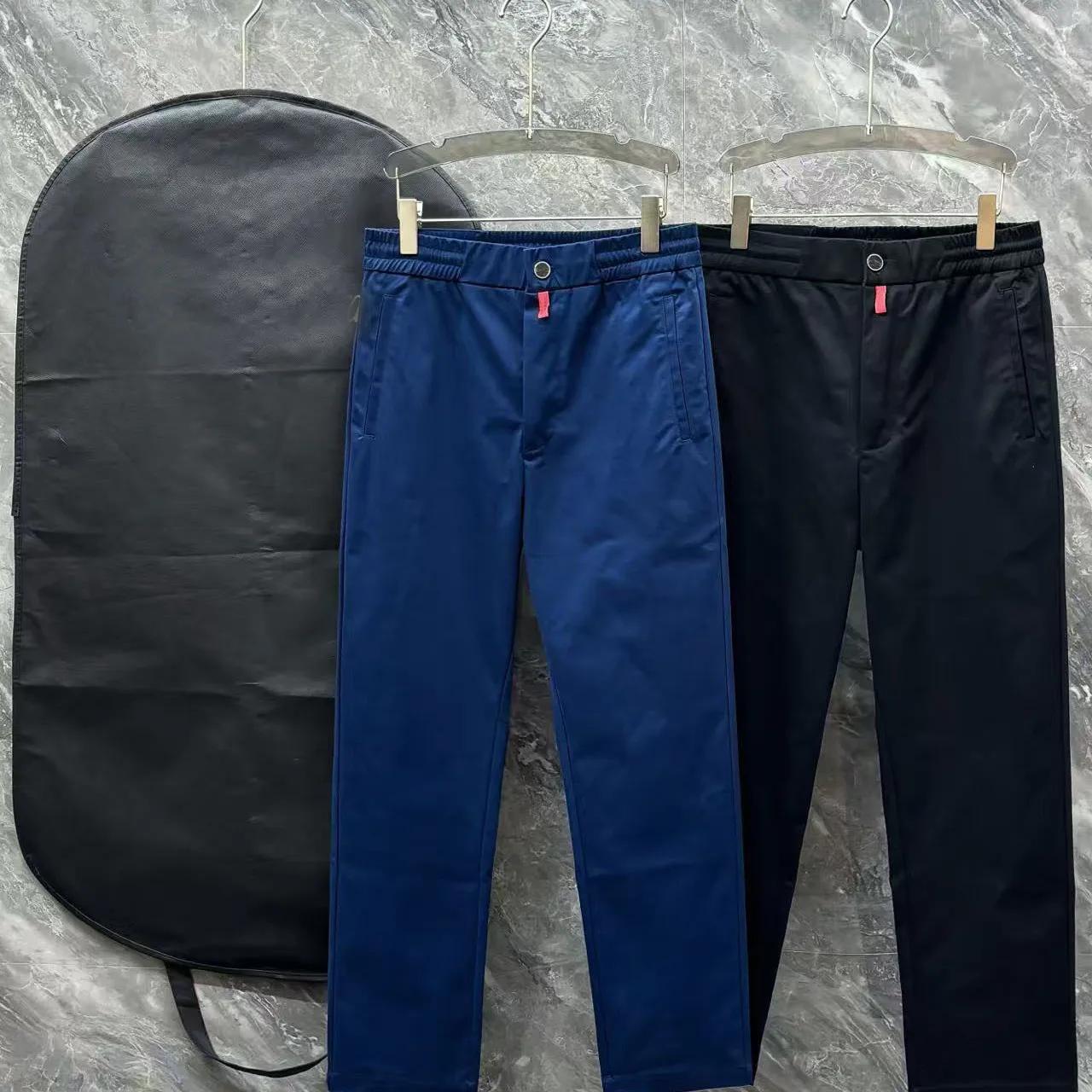 

Italian Kiton autumn and winter new fashion embroidered elastic waist casual pants old money wind straight solid color trousers