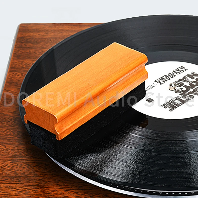 Anti-Static Vinyl Record Cleaning Brush Cleaner Velvet Dust Remover Brush for Phonograph Turntable LP Vinyl Records Cleaning