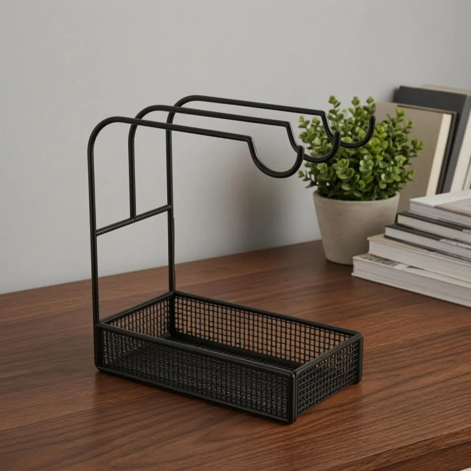 Desktop Jewelry Display Rack for Necklaces Bracelets Watches Iron Art Organizer Holder with Tray for Vanity Table Storage