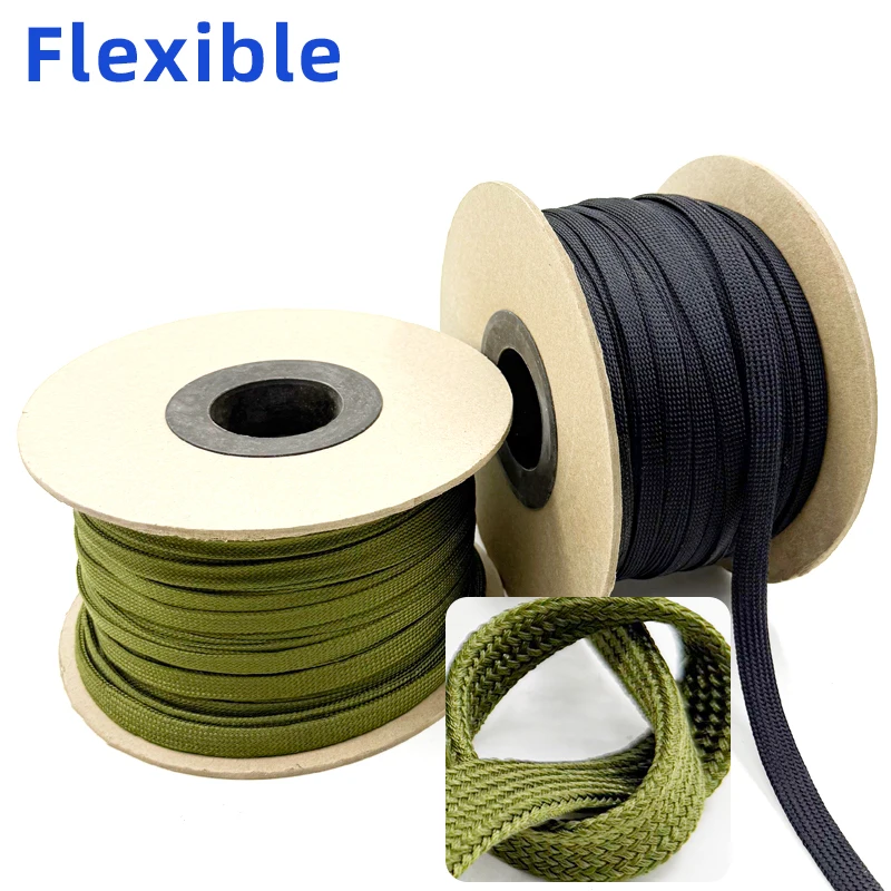 Tight High Density Polyamide Braided Cable Sleeve 2.5 4 6 8 10 12 ~ 40mm Nylon Expandable Insulated Sheath Black Wire Protection