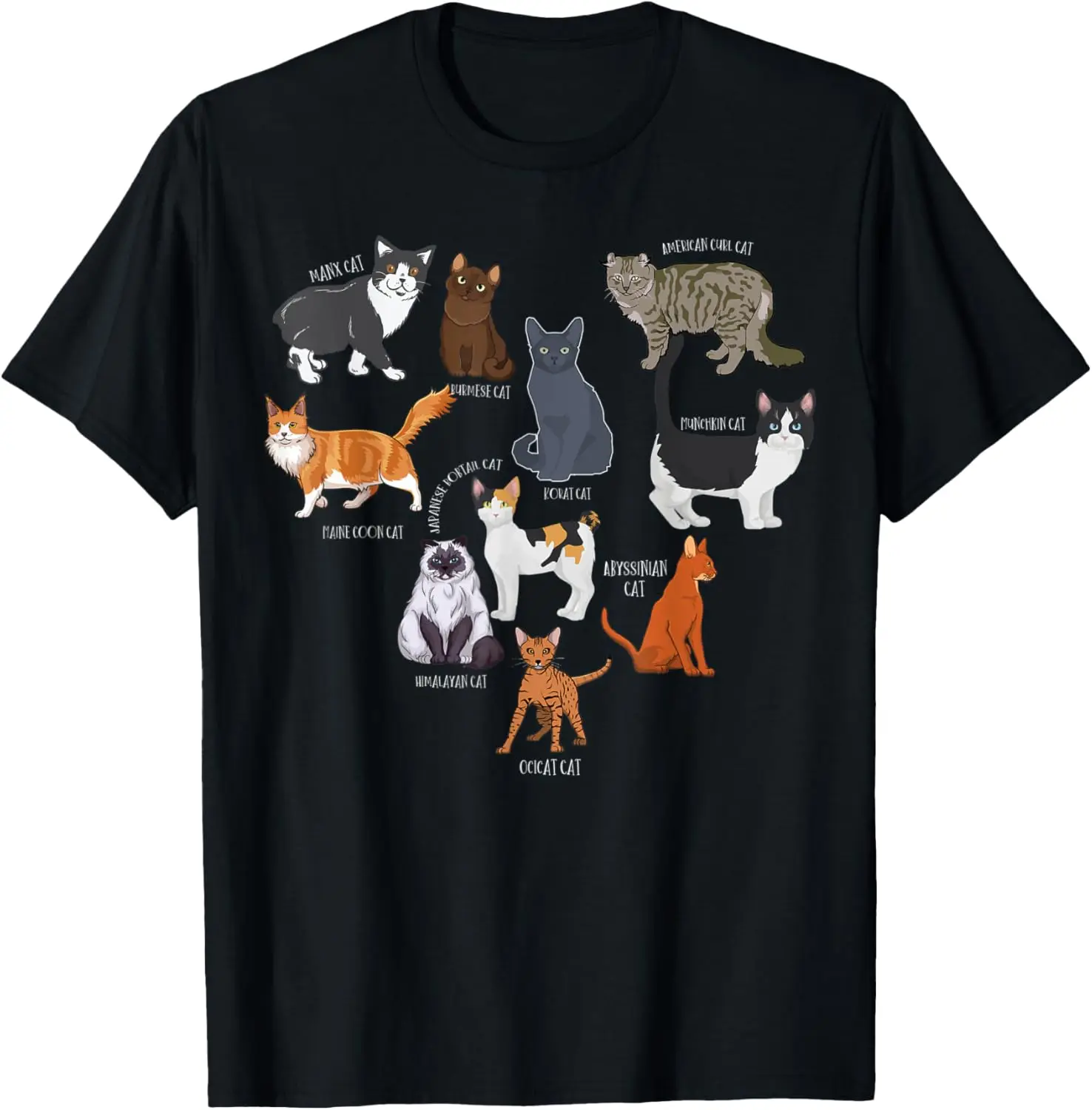 

Pet Cat Species Type Cute Kitten Cat Lovers Gift T-Shirt 100% Cotton O-Neck Short Sleeve Summer Casual Mens T-shirt Size S-3XL