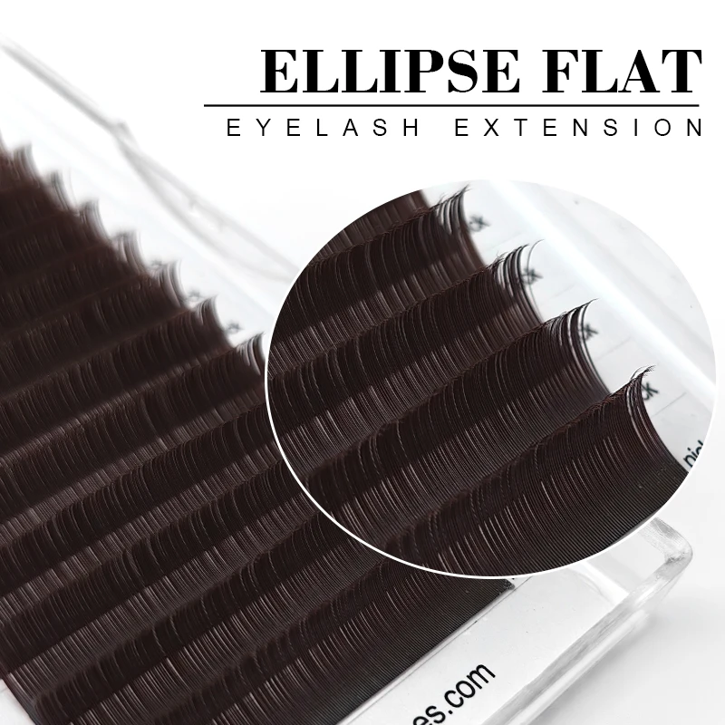 Dassen Ellipse Eyelashes Extension Flat Mink Lash Split Tips False Lash Makeup Individual Classic Lash Brown Lashes Supplies