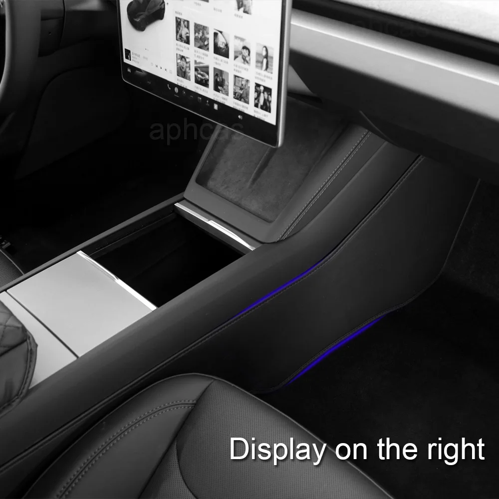 For Tesla Model 3 Highland 2024 Car Central Control Side Defense Kick Pad Protective Foot Pad Mat Interior Decoration Trim