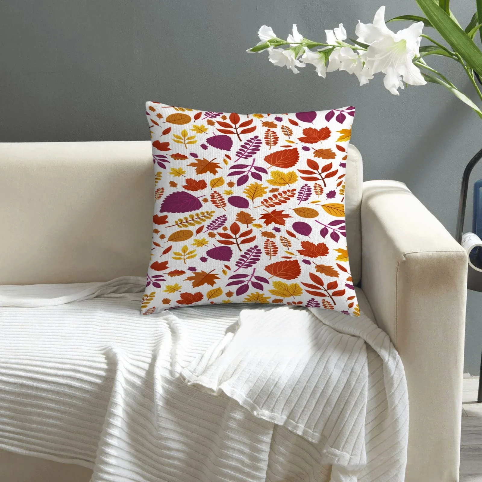 Maple Leaf Fall Leaves Printed Pillowcase Pattern Home Sofa Cover Farmhouse Home Decor Pillowcase Custom