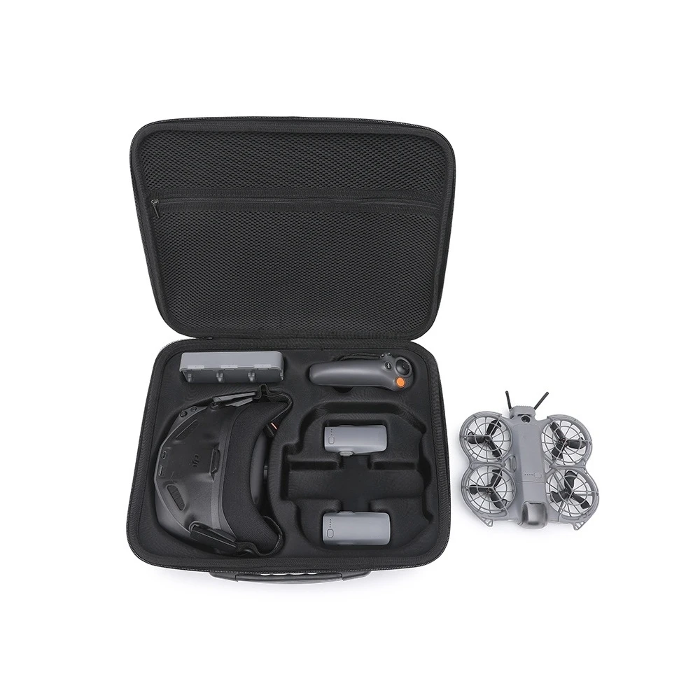 حقيبة يد ذات سعة عالية لـ DJI NEO 2 حقيبة تخزين يمكن تخزين نظارات N3 صندوق حقيبة كتف مع حزام حماية قشرة صلبة