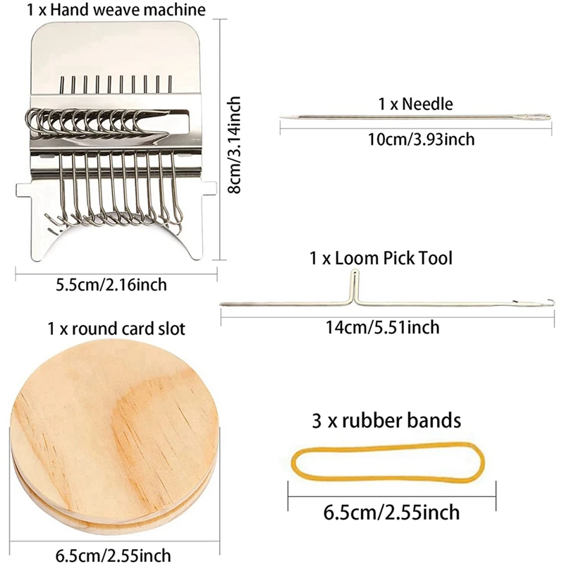 Pequeno Kit de Tear de Tecelagem para Iniciantes Remendo Jeans, Darning Weave Tool, Repair Buracos, DIY Weaving Arts, 10 Ganchos