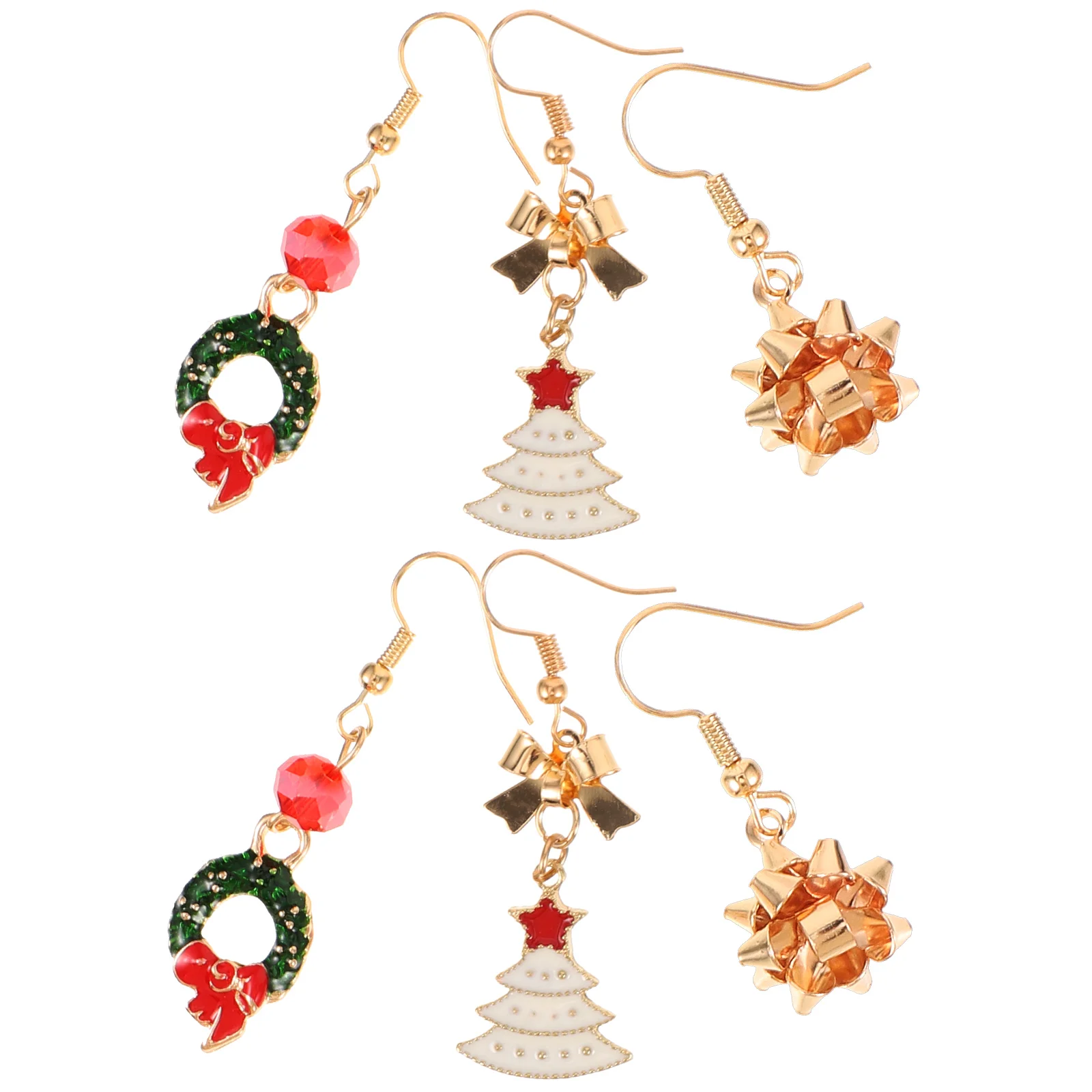 

Christmas Ear Jewelry 3 Pairs Dangle Earrings Fashion Funny Snowman Design for Women Party Holiday Gift nament Christmas