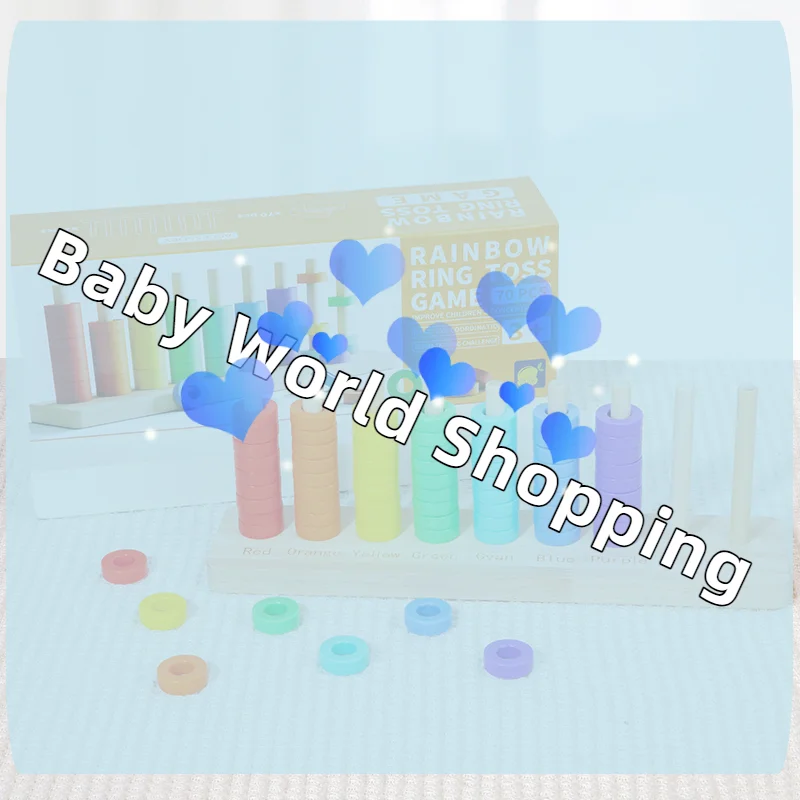 Giocattoli in Legno per Ordinare e Impilare, Giochi Montessori con Anelli Arcobaleno, Giocattoli in Legno per Bambini