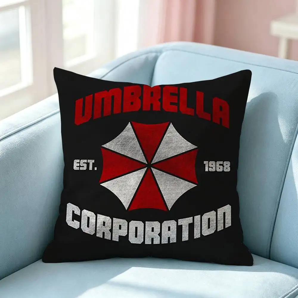 U-Umbrella C-Corporation Logo Square Double-Sided printed Pillow Case Bedroom Bedside Pillow Sofa Cushion Cover