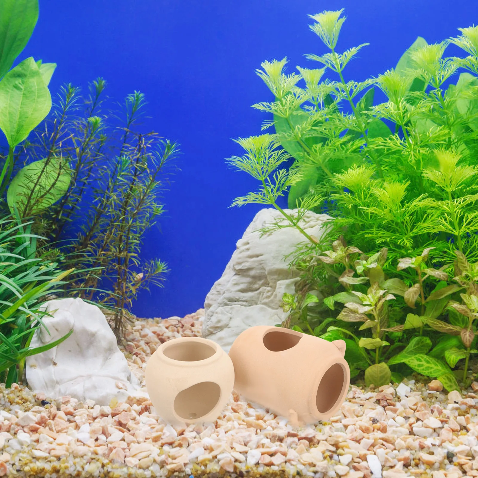 

2Pcs Ceramic Fish Cave Aquarium Accessories Bright Colors Fish Shelter Ornaments Underwater Hiding Place Aquarium Cave