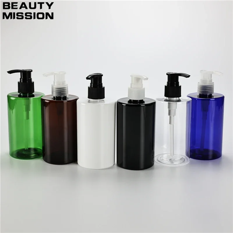 

Chunky 300ML X 20 Plastic Lotion Pump Bottle Travel Size Liquid Soap Flat Shoulder Bottle Shampoo Shower Gel Packaging Container