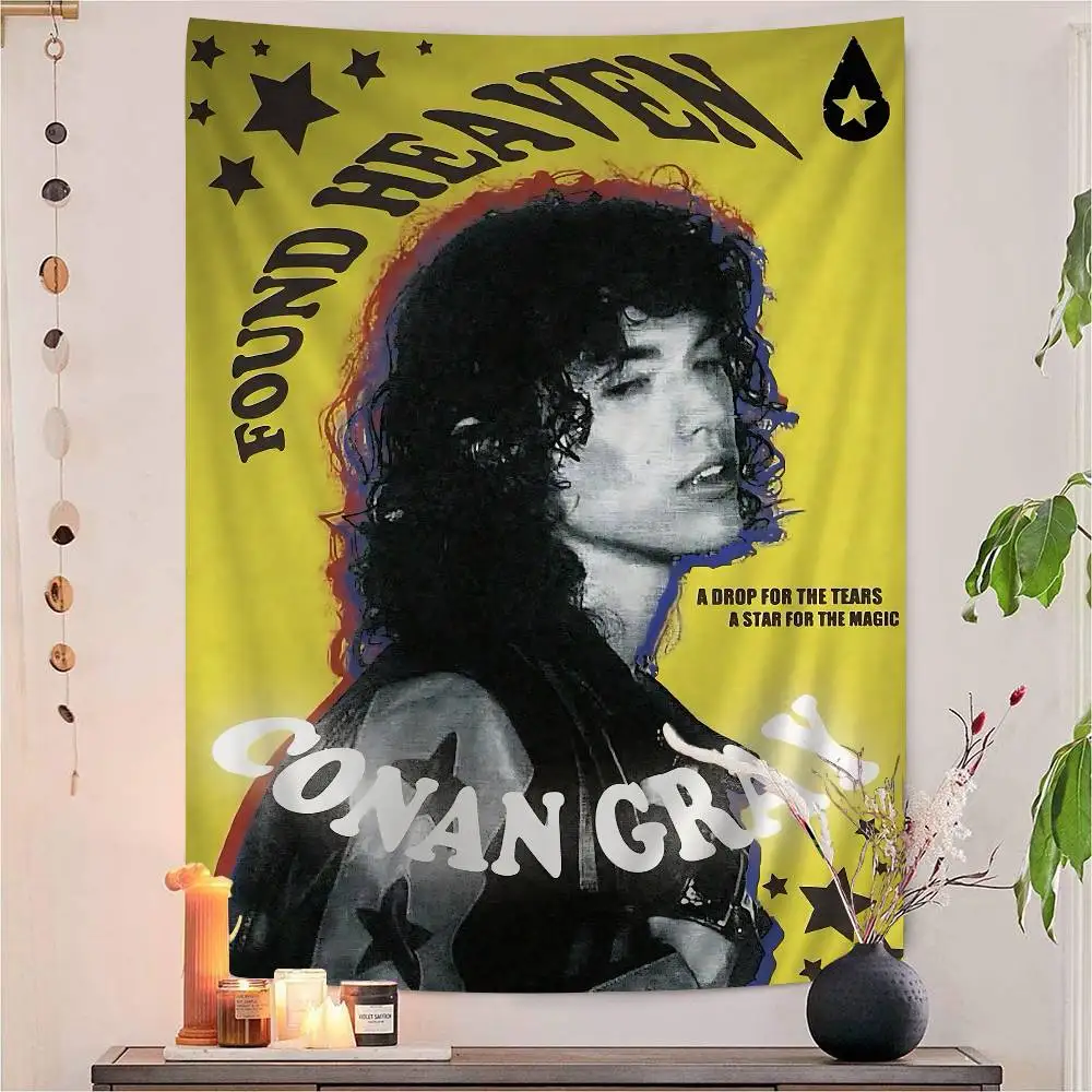 C-Conan Singer GraysPop Cartoon Tapestry Wall Hanging Decoration Household Home Decor