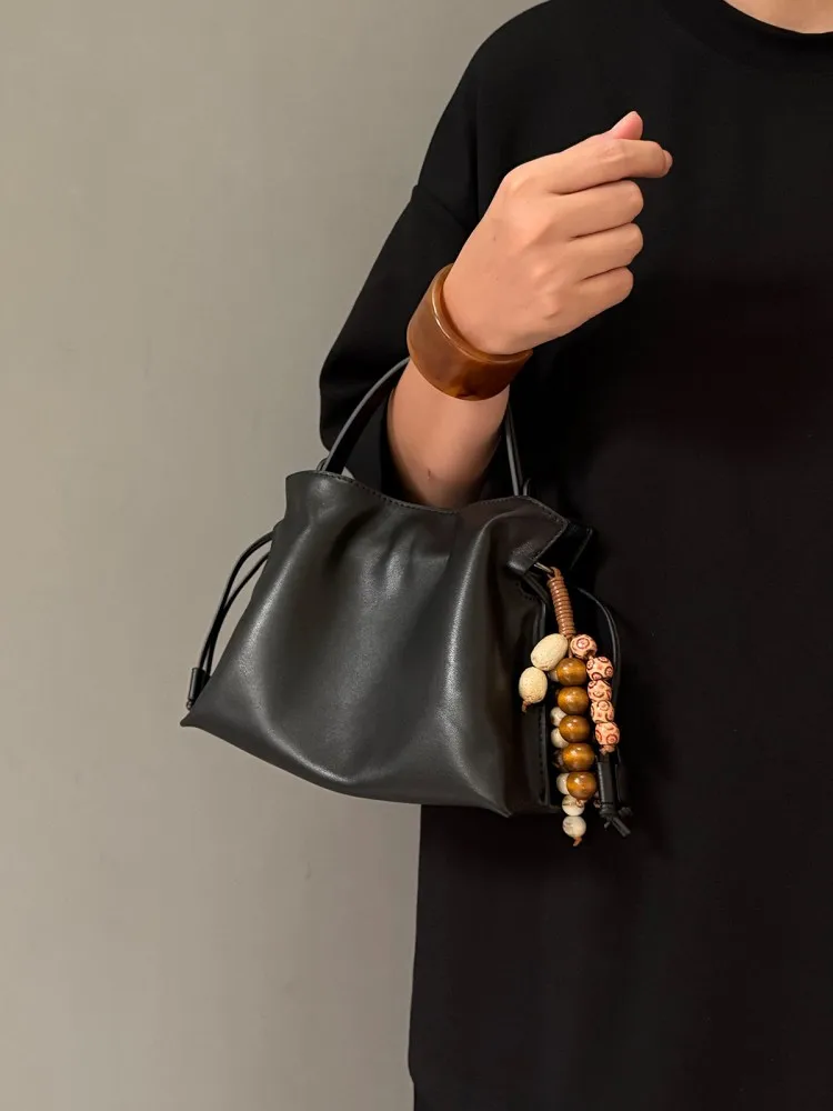 

Модная женская сумка из мягкой овчины из натуральной кожи, вечерние сумки-тоут, женские рабочие сумки через плечо с плиссированным ремешком