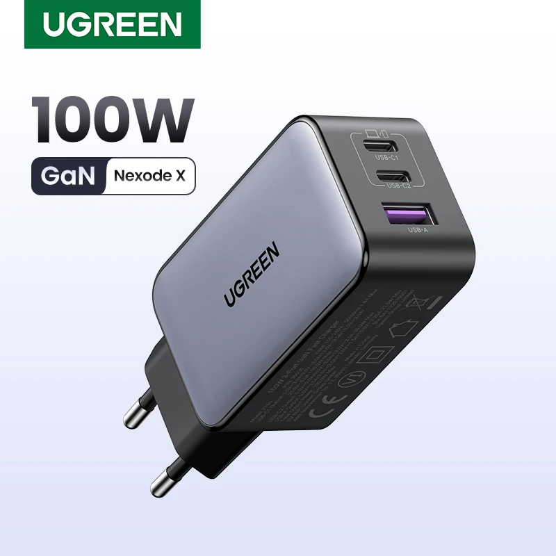 

Устройство зарядное сетевое UGREEN, 100 Вт, USB Type-C, qc 3,0