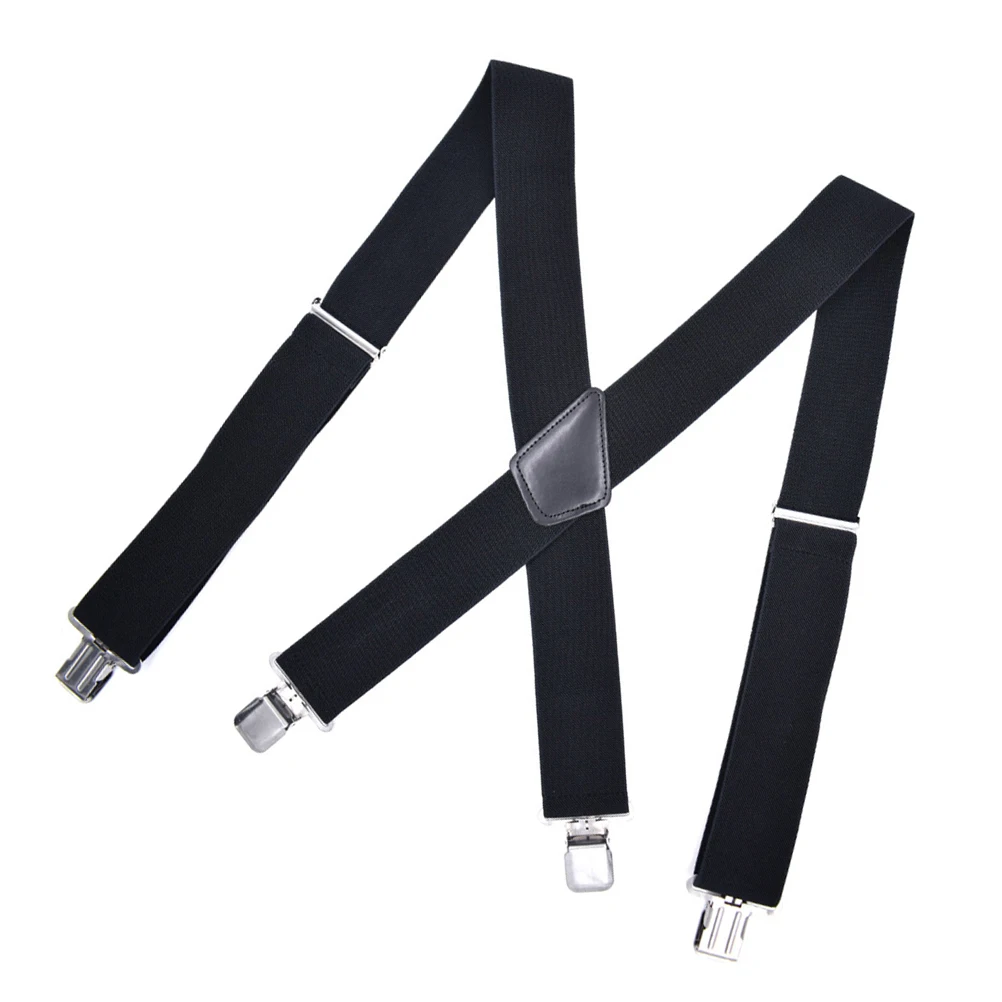 

1Pcs Men's Suspenders Wide Adjustable Elastic Braces Pants Strap 4 Clips Design Durable Long-Lasting Lightweight Portable