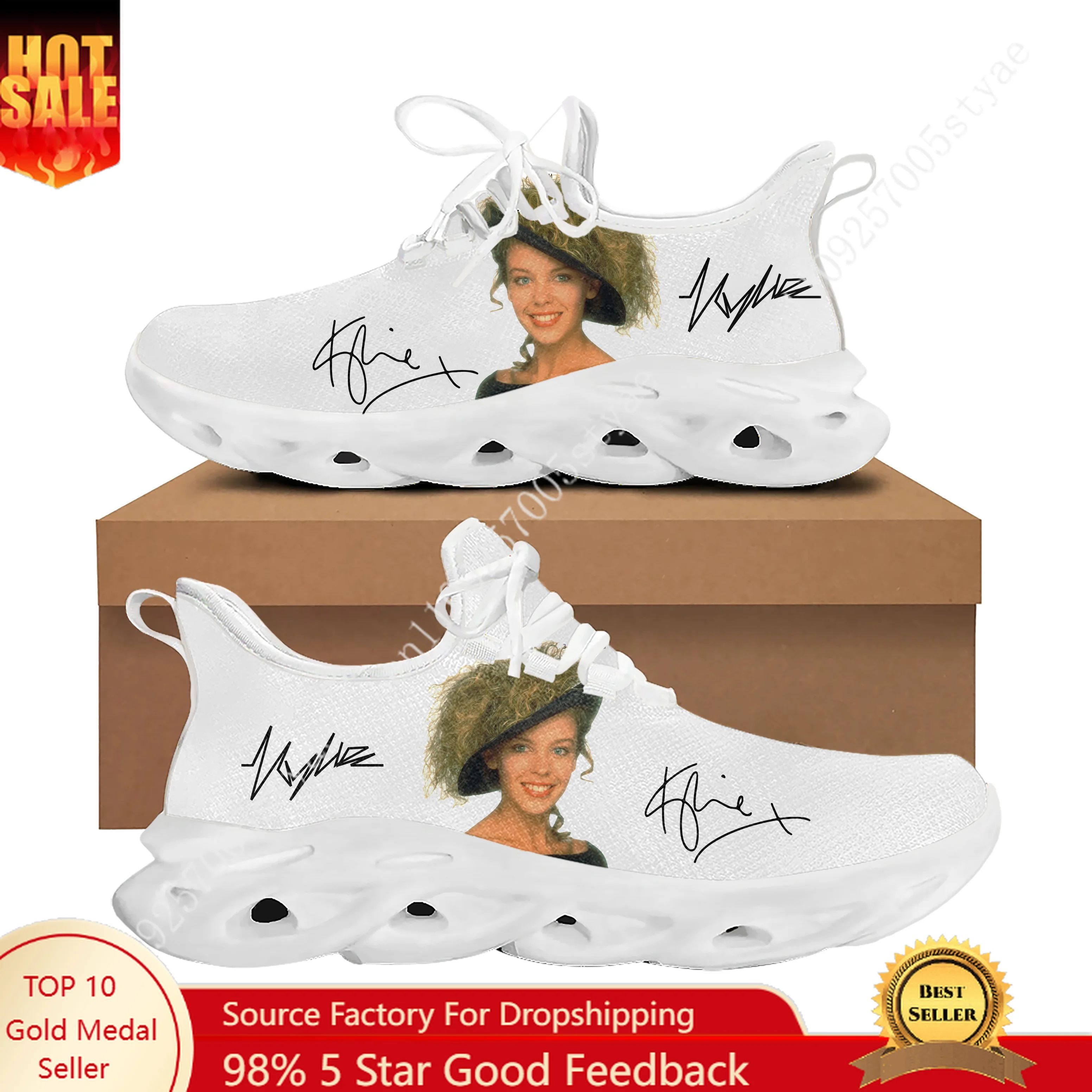 Kylie Minogue Lace Mesh Shoe Flat Sneaker Mens Womens Sport Running Shoes Sport Sneakers Customized Footwears