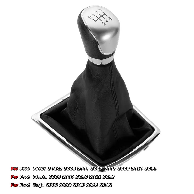 

Кожаная ручка переключения передач 5/6 скоростей, чехол для Ford Focus 2 MK2 Fiesta Kuga, ручка переключения передач, пылезащитный чехол