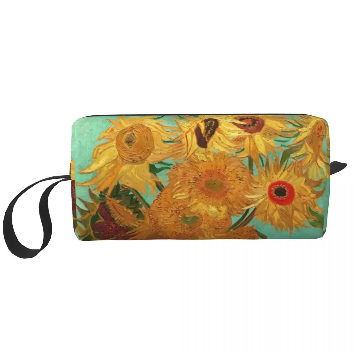 Vincent Van Gogh Twelve Sunflowers In A Vase Mask Toiletry Bag for Women Makeup Cosmetic Organizer Beauty Storage Dopp Kit Box