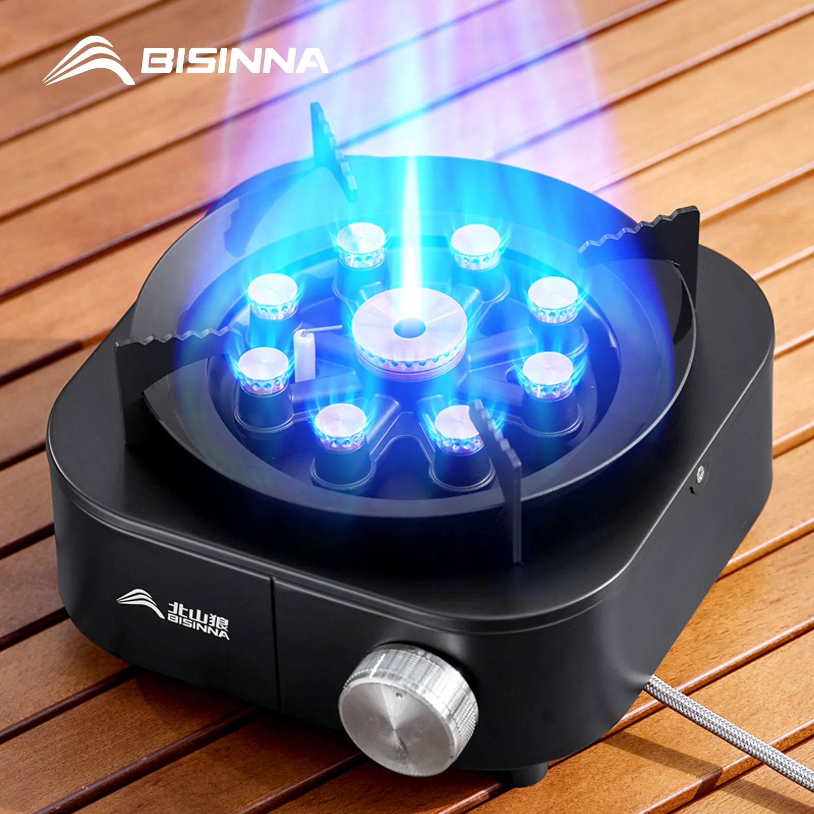 BISINNA Portable Camping Gas Stove 10000W High Firepower Strong Fire Burner for Outdoor Trips Barbecue Picnic Hiking