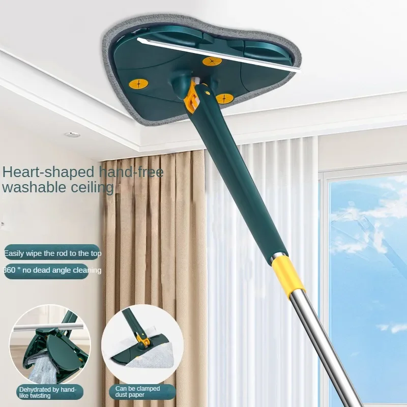 

Telescopic Triangle Mop Self-wringing Flat Mop Floor Mop Free Hand Washing Lazy Tool Rotate Household Cleaning Spin Mop