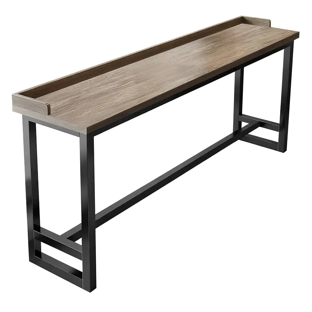 

Длинный барный стол в деревенском стиле с местом для хранения вещей — обеденный стол из массива дерева для кухни, гостиной, ресторана и кофе Sh