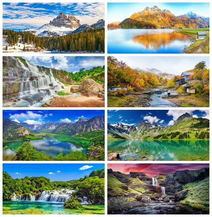 

Natural Landscape Mountain Waterfall Backdrops For Photography Baby Photo Photographic Living Room Decor Background Photocall