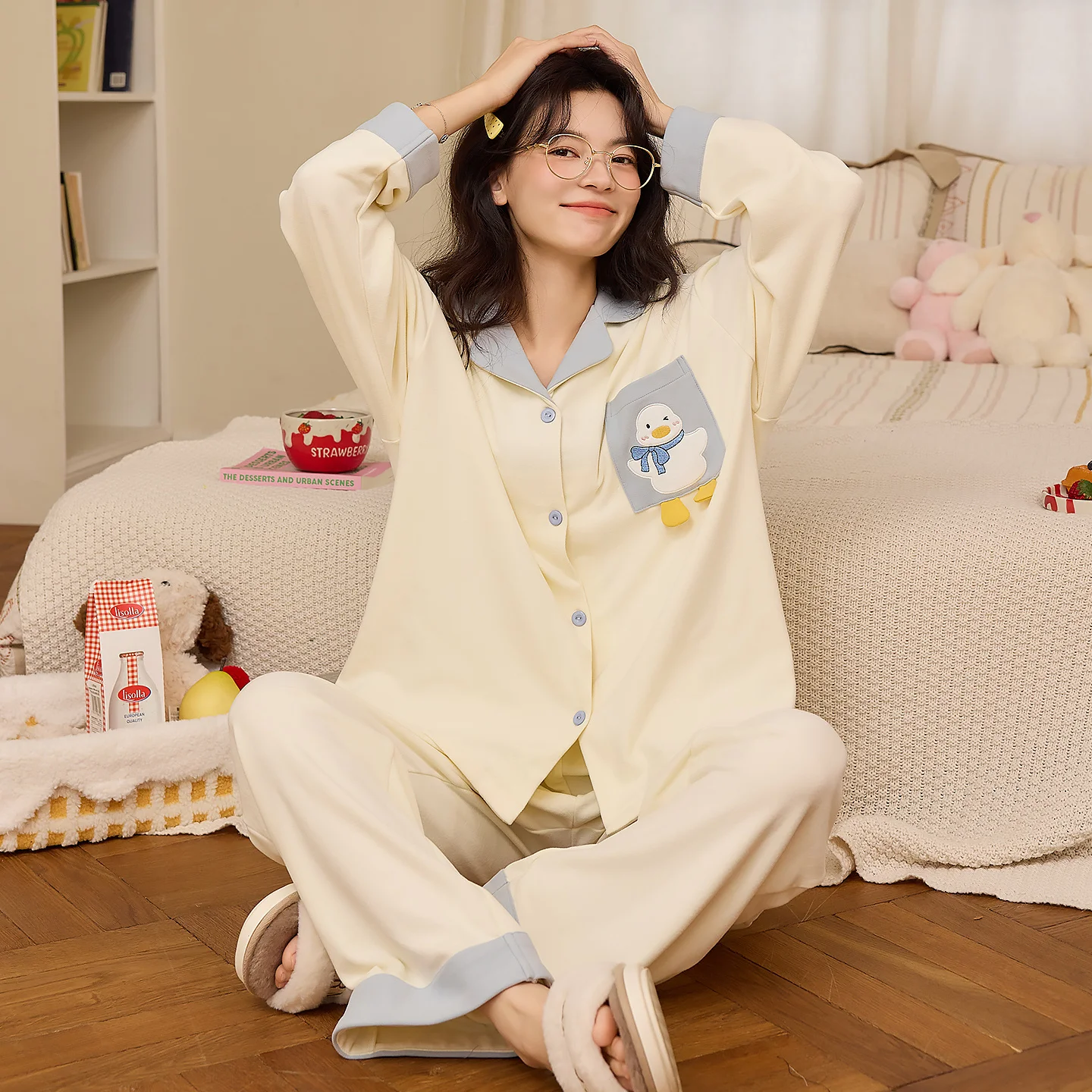 

Комплекты пижам с брюками для женщин: бамбуковые, однотонные, охлаждающие, летние, тонкие, влагоотводящие, приятные для кожи, натуральные, унисекс