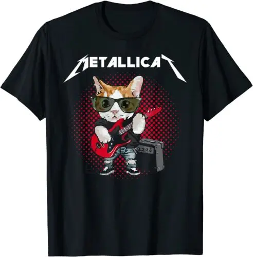 NEW Metallicat Rock Music Funny Parody Cat Lovers Concert T-Shirt - MADE IN USA