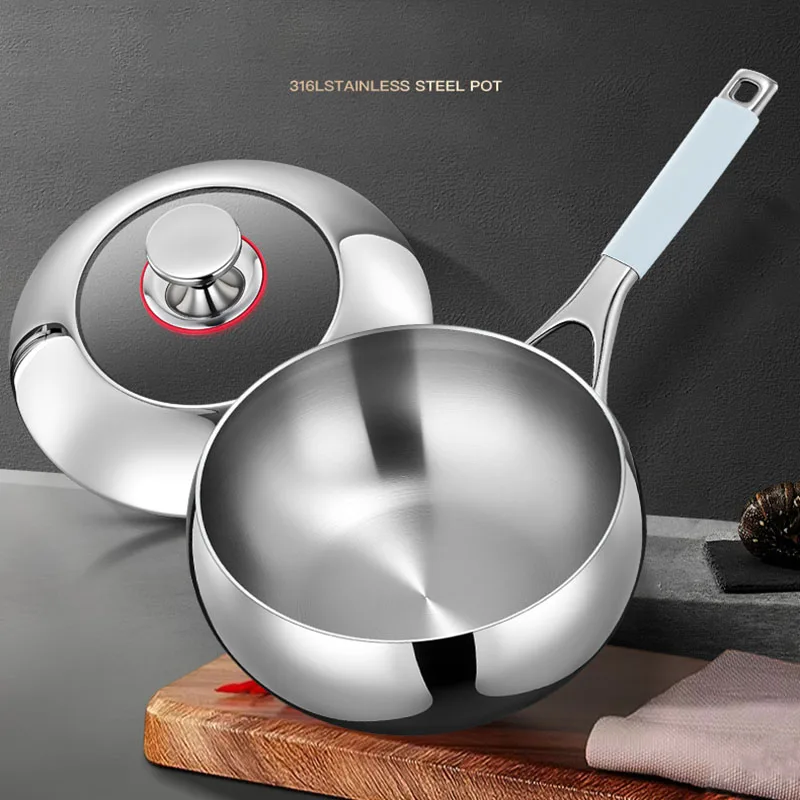 

316 Stainless Steel Frying Pan 24cm Ceramic Household Kitchen Utensils Non-Stick Cooking Wok for Sale