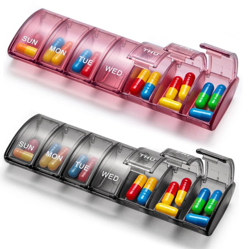 

1PCS Weekly Pill Case, Medicine Planner, Vitamin Organizer Box, Convenient and Easy to Use, X-Large Compartments, Travel