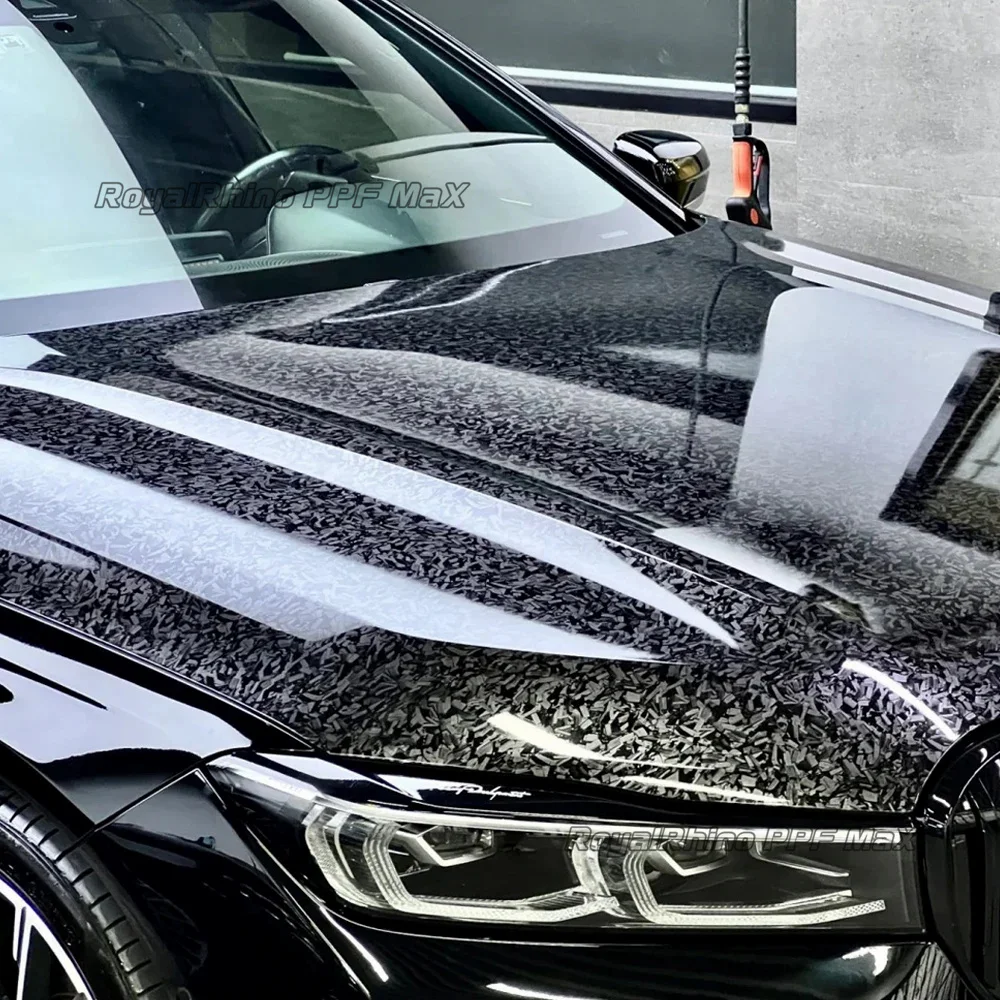 59ft High Glossy Forged Black Carbon Fiber Car Motorcycle Vinyl Wrap Film With PET Liner Air Bubble Free