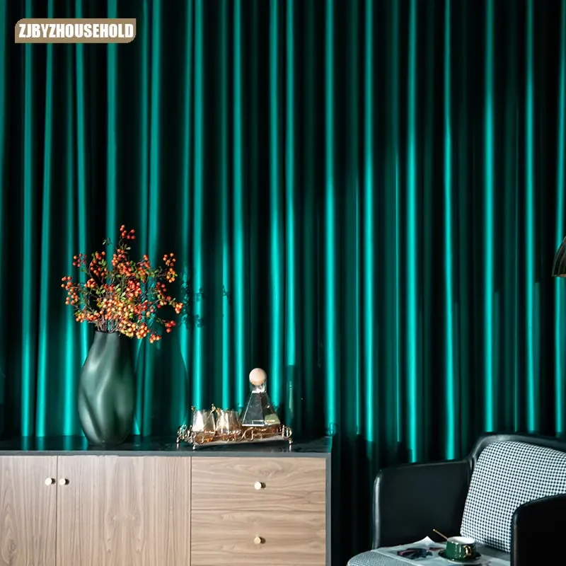 

Luxurious Modern Customized Simple Modern Solid Color Blackout Curtains for Living Dining Room Bedroom Study Curtain Fabric