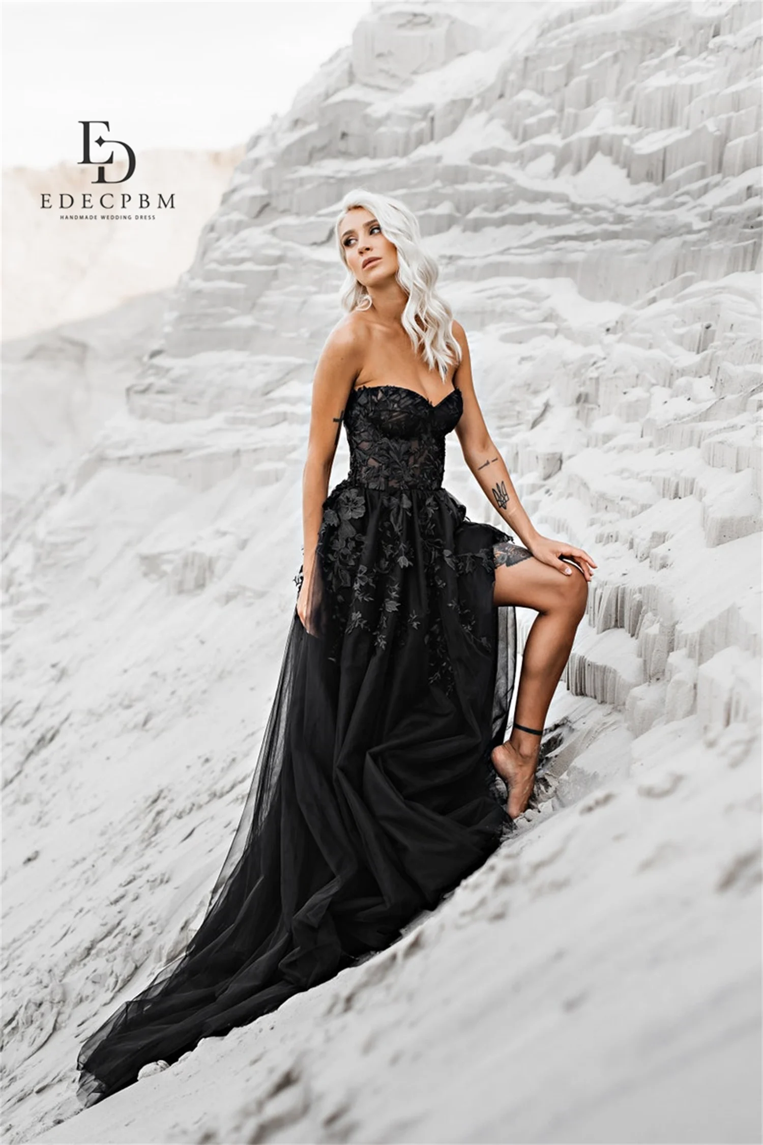 EDECPBM chérie robes De bal 2025 robes De Fiesta femmes robe De soirée fleurs personnalisé فساتmaveraNoir luxueux