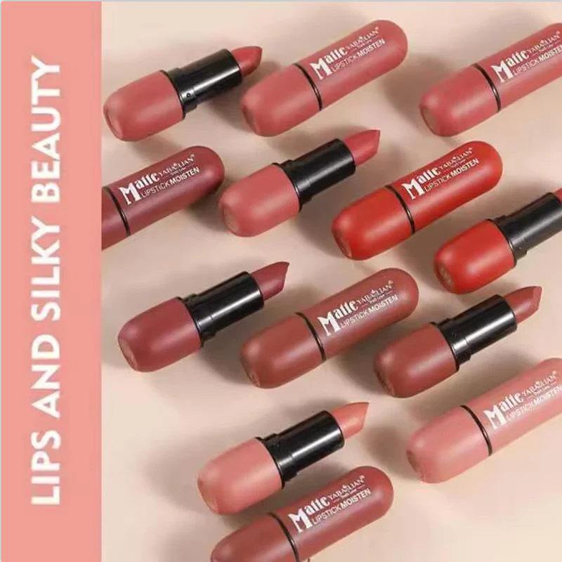 6 stks/partij 6 Kleuren Sexy Matte Lippenstift Waterdicht Langdurige Kleur non-stick Fluwelen Lippen Contour Potlood Vrouw Make-Up cosmetica