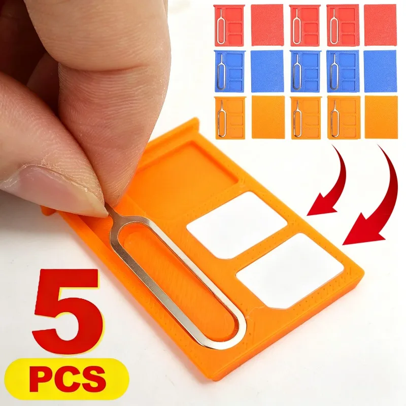 

Портативный мини-футляр для хранения SIM-карт (1-5 шт.) с 3D-печатью, ультратонкий, ударопрочный, для карт SIM, Micro SD, TF, с инструментом для извлечения