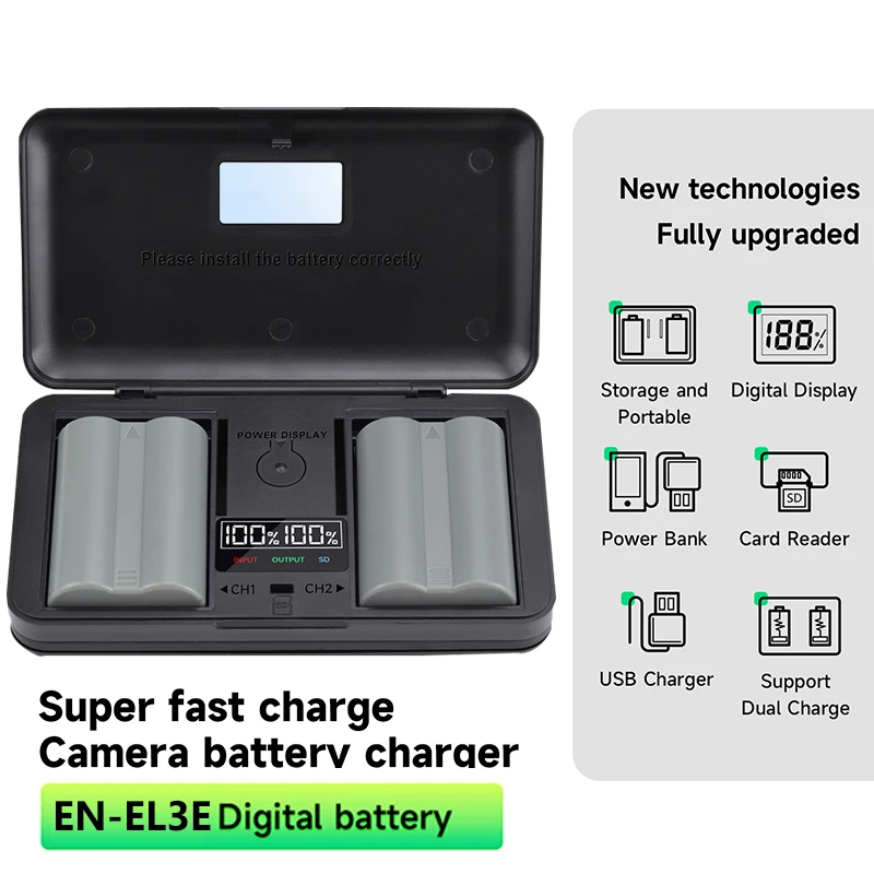 

EN-EL3E EN EL3E ENEL3E Battery with Charger for Nikon D90 D80 D300 D300s D700 D200 D70 D50 D70s D100 D-100 D-300 D-70 D-90 SLR