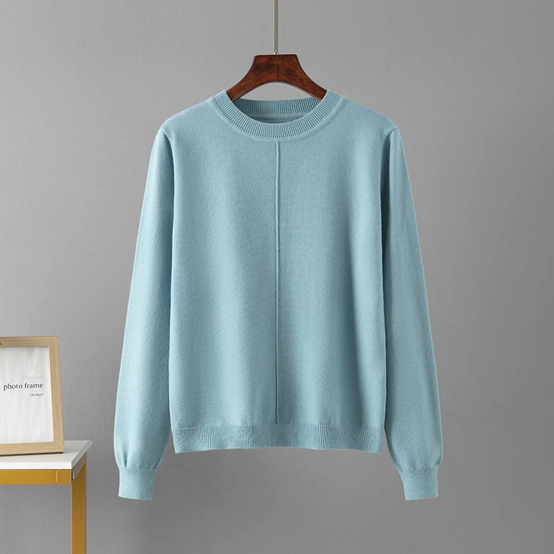 HLBCBG Basic Style O-Neck Autumn Winter Women Pullover Sweaters Fashion Knit Casual Lady Winter Warm Top Sweaters