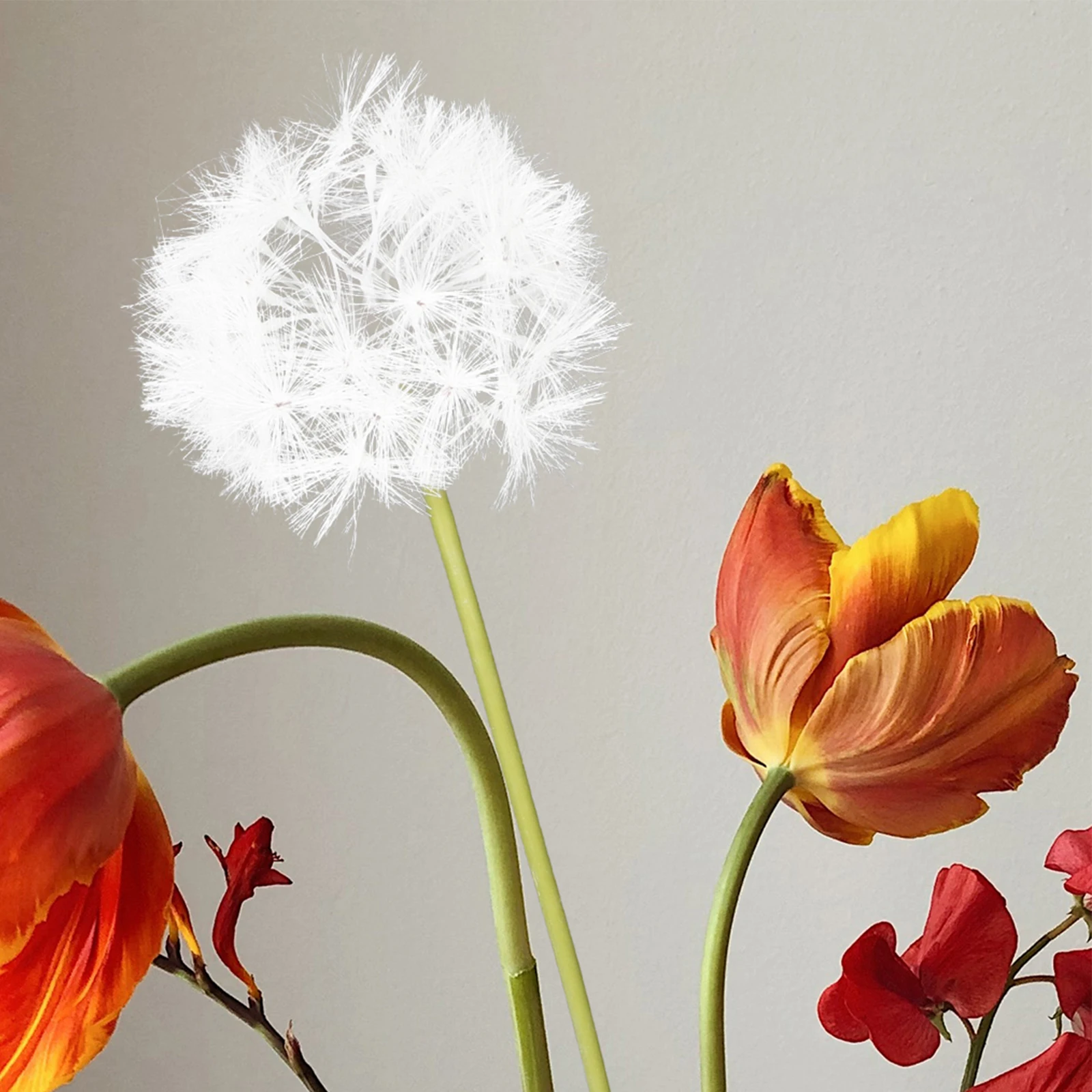 

2pcs Artificial Dandelion Flowers Lifelike Faux Arrangement For Home Wedding Decor Fall Bridal Bouquet Stems Simulation Flower